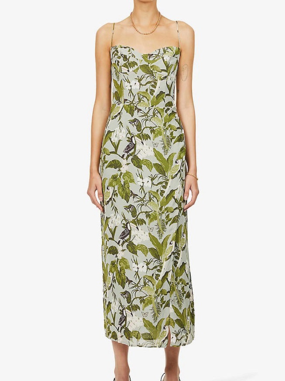 NWT Reformation Women’s Kourtney Floral-Print Crepe Midi Dress